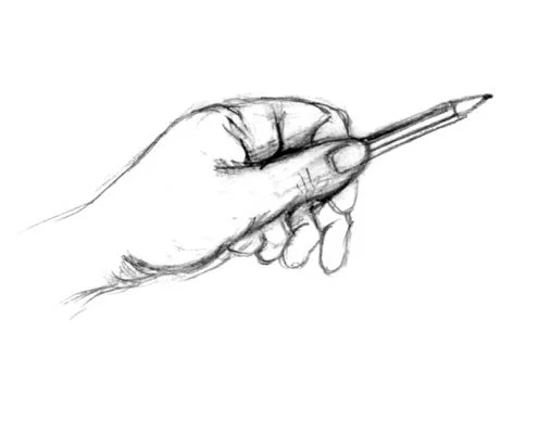 Measuring with pencil in drawing