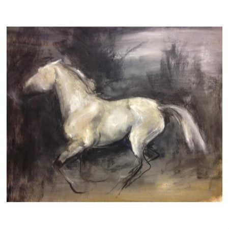 Grey beauty mixed media on paper