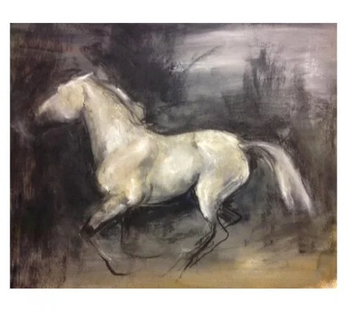 Grey beauty mixed media on paper