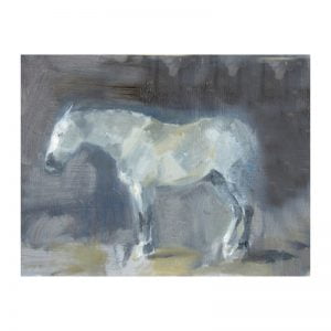 Grey horse 0 oil sketch on board