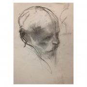 WP HEAD IN CHARCOAL ON PAPER