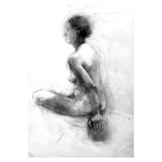 Charcoal drawing of nude model