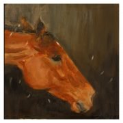 Horse shaking its head oil paint on canvas Diana Hand