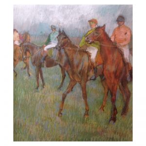 Jockeys in the rain pastel Degas