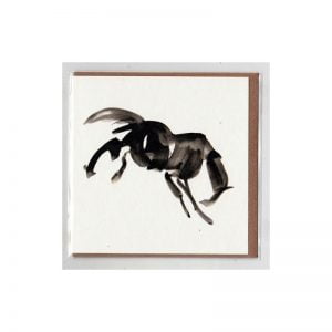 bucking horse 125 mm greetings card Diana Hand