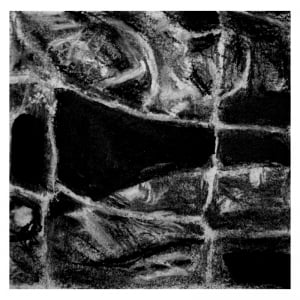Detail charcoal abstract drawing Diana Hand