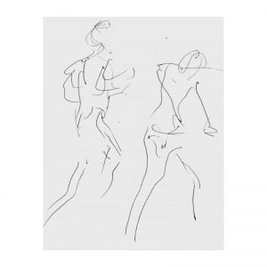 Movement line drawing pen and ink