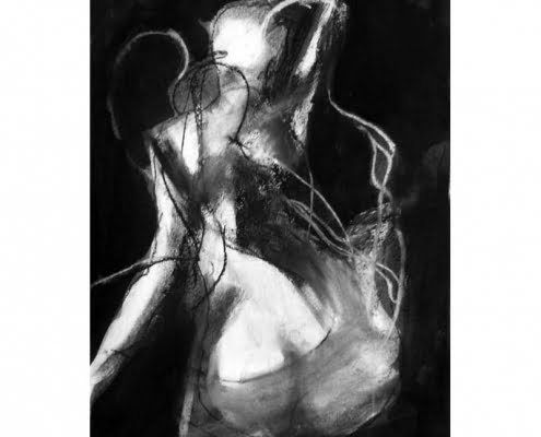 Ghost drawing Charcoal on papeer 330 x 500 mm