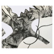 Abstract black and white interpretation of ideas and experiences Edinburgh Palette exhibition April 2025